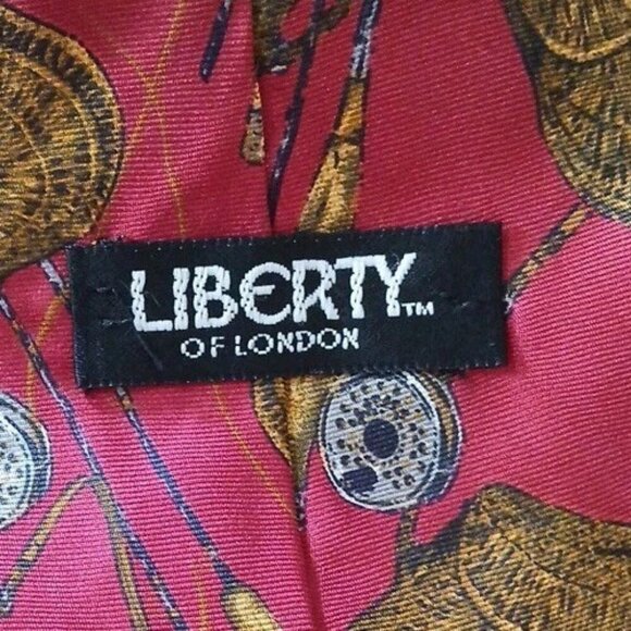 liberty of london silk fly fishing tie Burgundy USA - Picture 11 of 11
